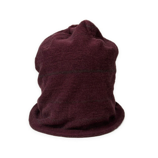 DANIEL ANDRESEN Red Linen Cotton Shadow Knit Cap Size LARG
