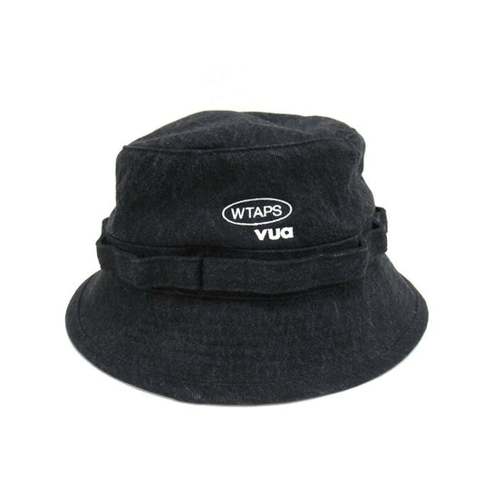 WTAPS 23AW Cotton Denim Jungle Bucket Hat Black Size 04