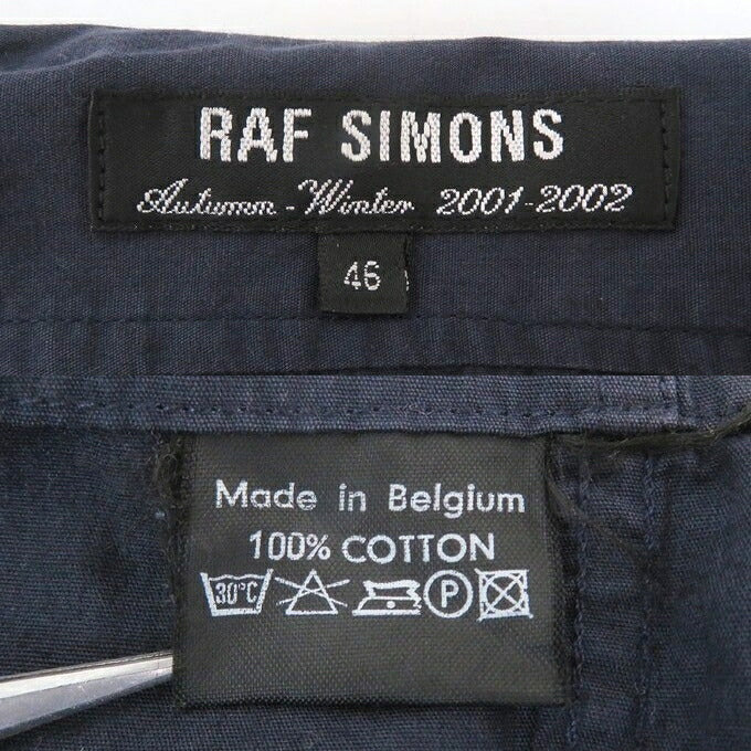 RAF SIMONS Long Sleeve Shirt Navy Size 46