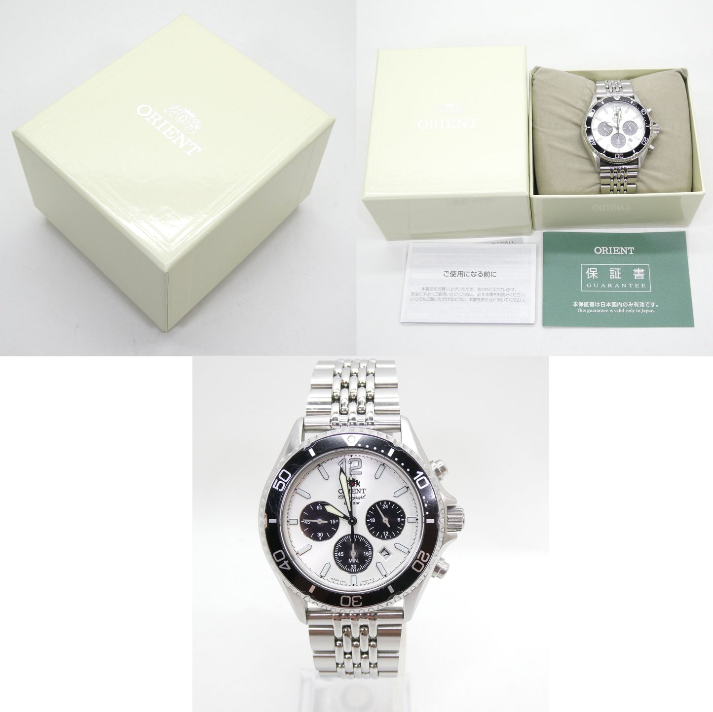 ORIENT Mako RN-TX0203S Solar Chronograph Watch Belt Size ONE SIZE