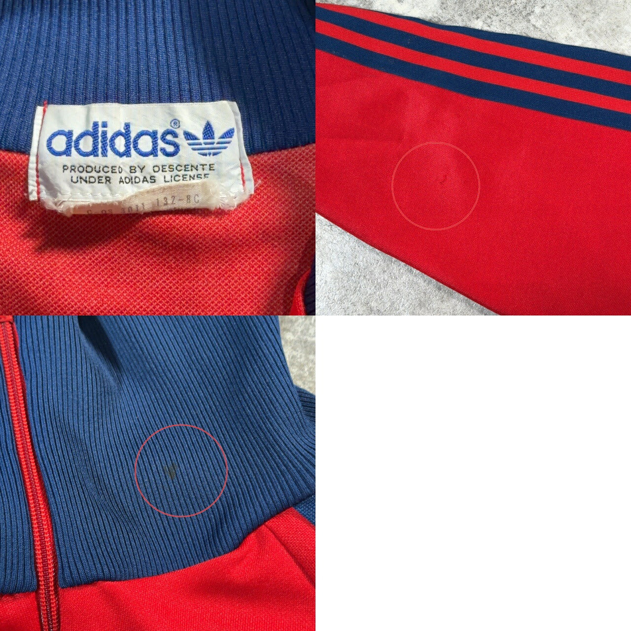 ADS- adidas 80s Descente Track Jacket Red Size 2