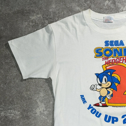 Hanes 90s Vintage SEGA SONIC2 Character T-Shirt Size L