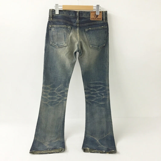 HYSTERIC GLAMOUR Studded Low-Rise Bootcut Boots Blue Size M