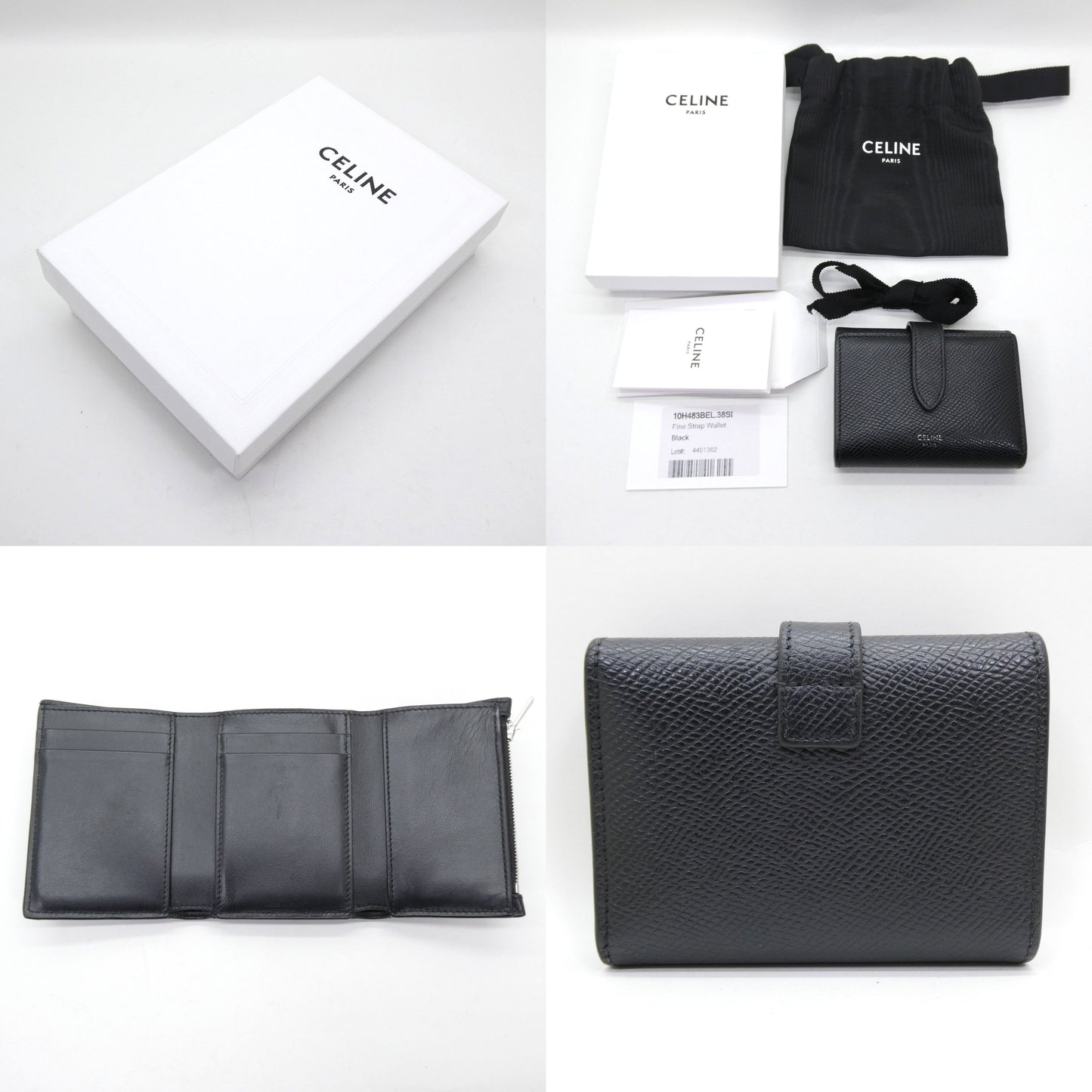 CELINE Grained Calfskin Fine Tri-fold Wallet Size ONE SIZE
