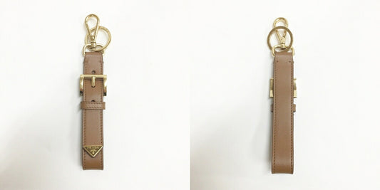 PRADA Saffiano Triangle Logo Keyring Size ONE SIZE