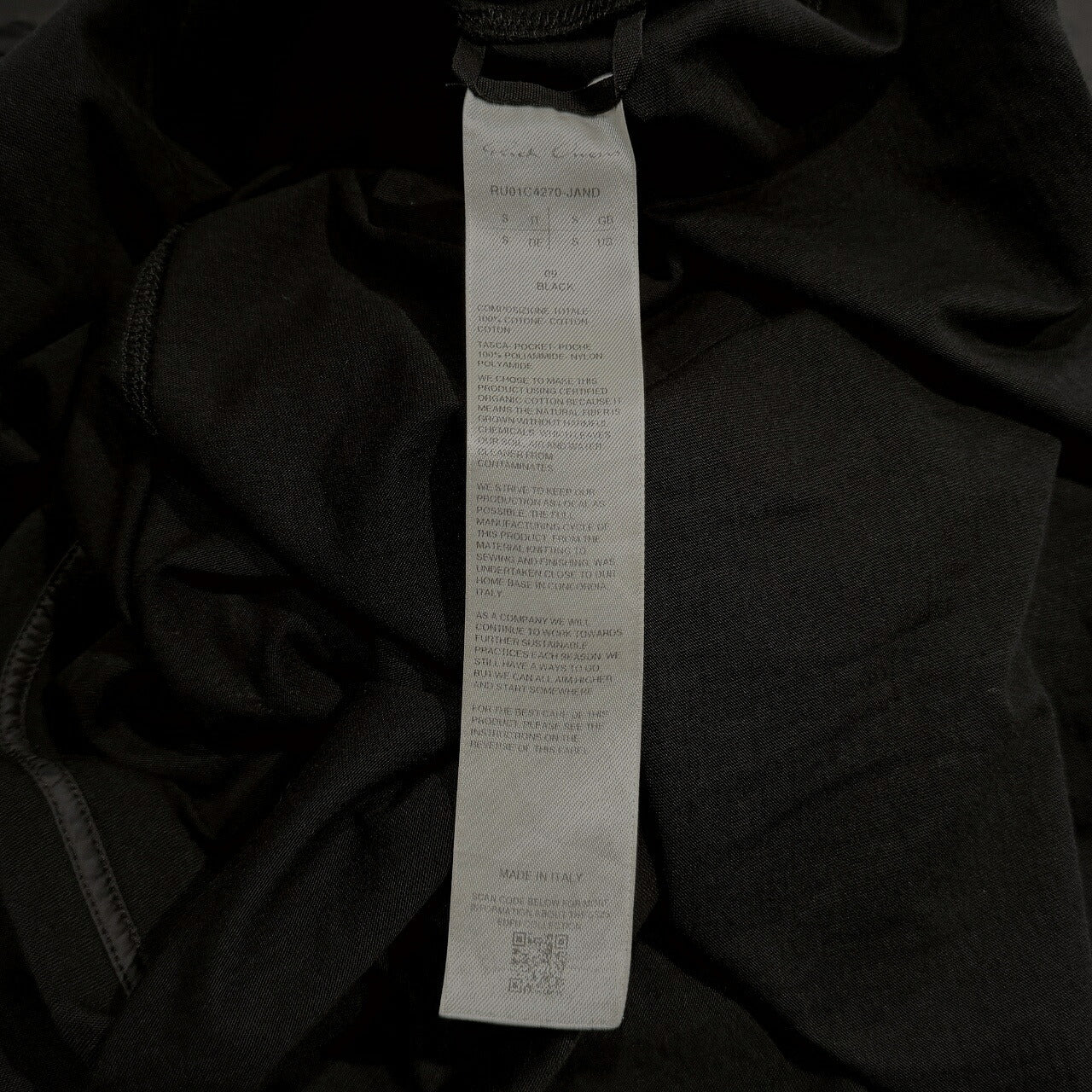 Rick Owens 23SS Nylon Chest Pocket T-Shirt Black Size S