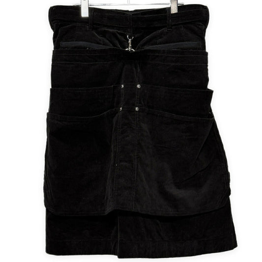 sacai 21AW Cotton Corduroy Bum Flap Shorts Black Size 3