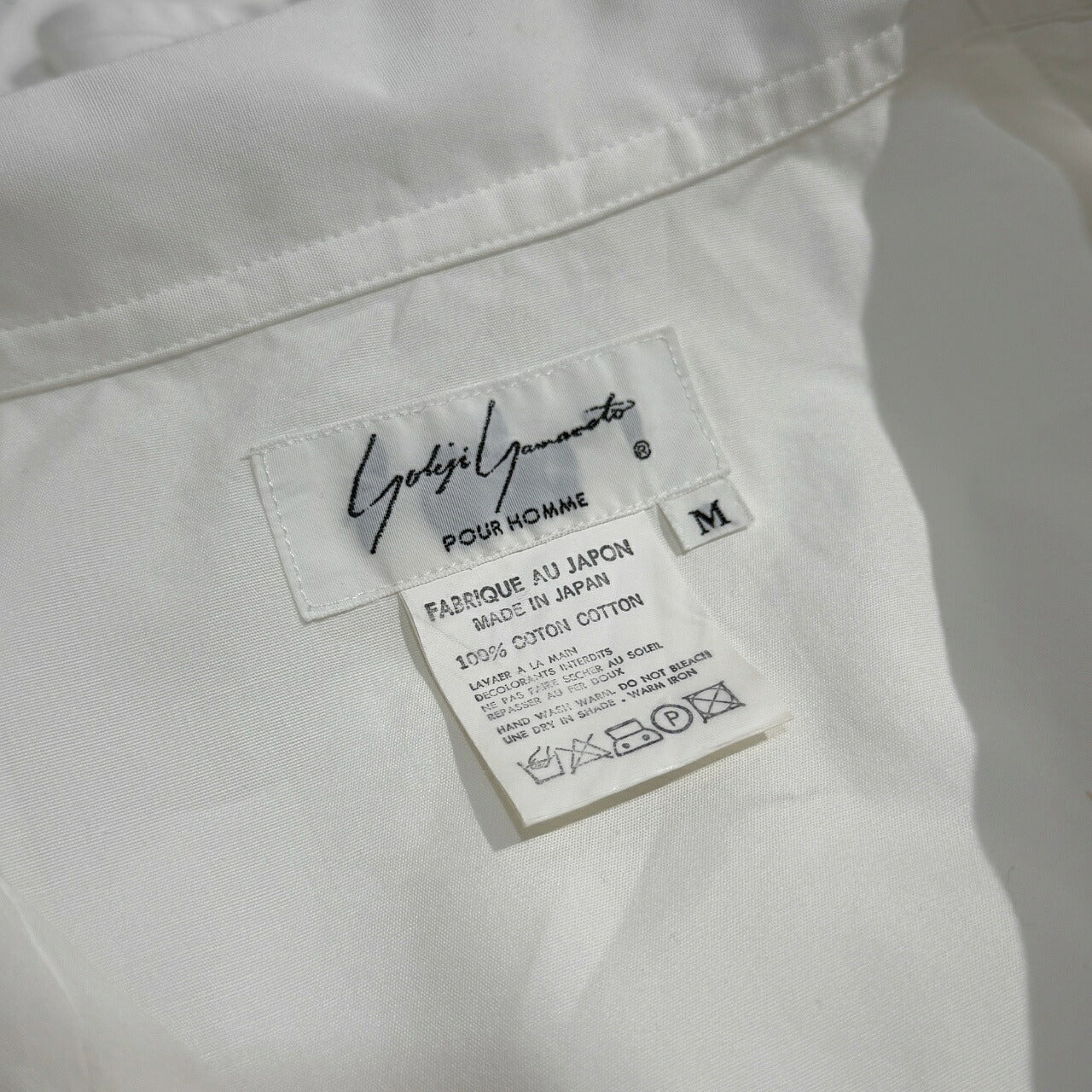 Yohji Yamamoto Pour Homme 80s Cotton Shirt White Size M