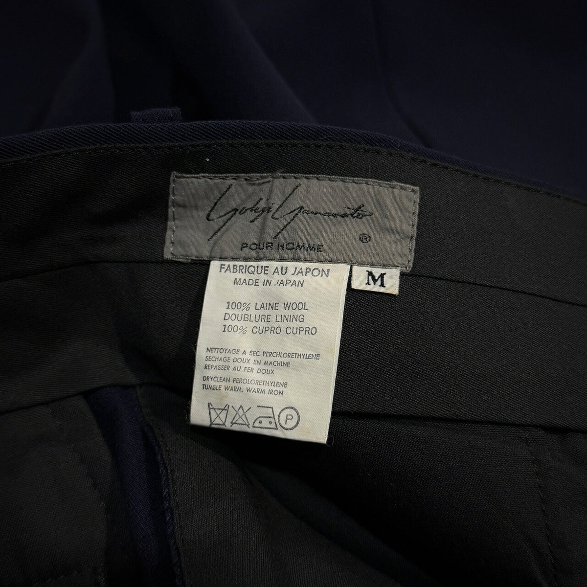Yohji Yamamoto Pour Homme 80s Wool Pants Navy Size M