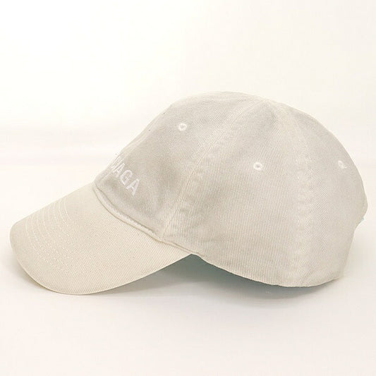 BALENCIAGA Sporty B Distressed Logo Cap White Size S