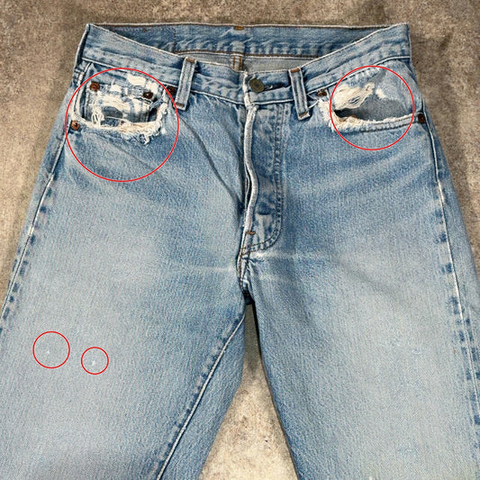 LEVI'S 80s 501 Redline Small-e Denim Jeans Blue Size W28