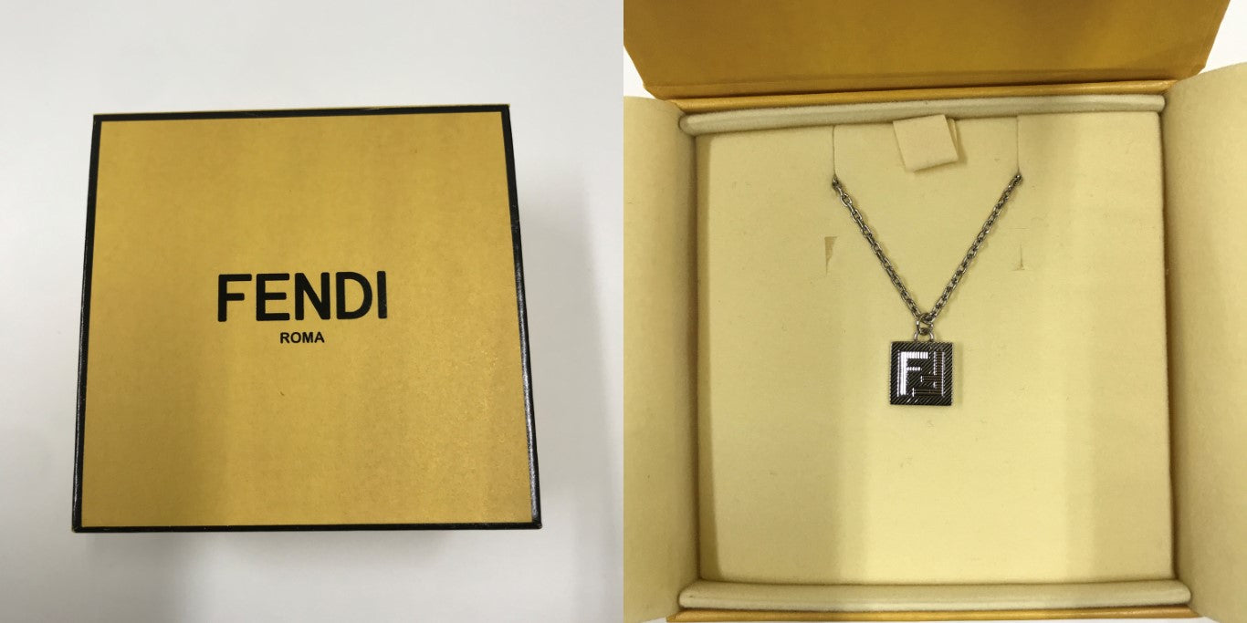 FENDI FF Logo Silver Necklace Size ONE SIZE