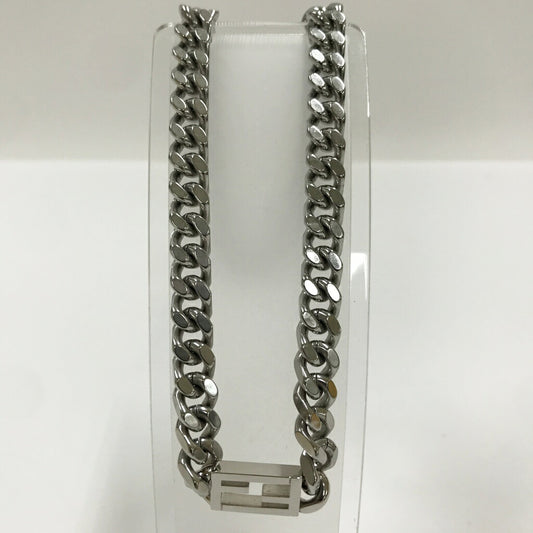 FENDI Baguette Silver Necklace Size ONE SIZE