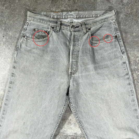 LEVI'S 80s Vintage 508 Pre-dyed UK Made Gray Denim Size W36