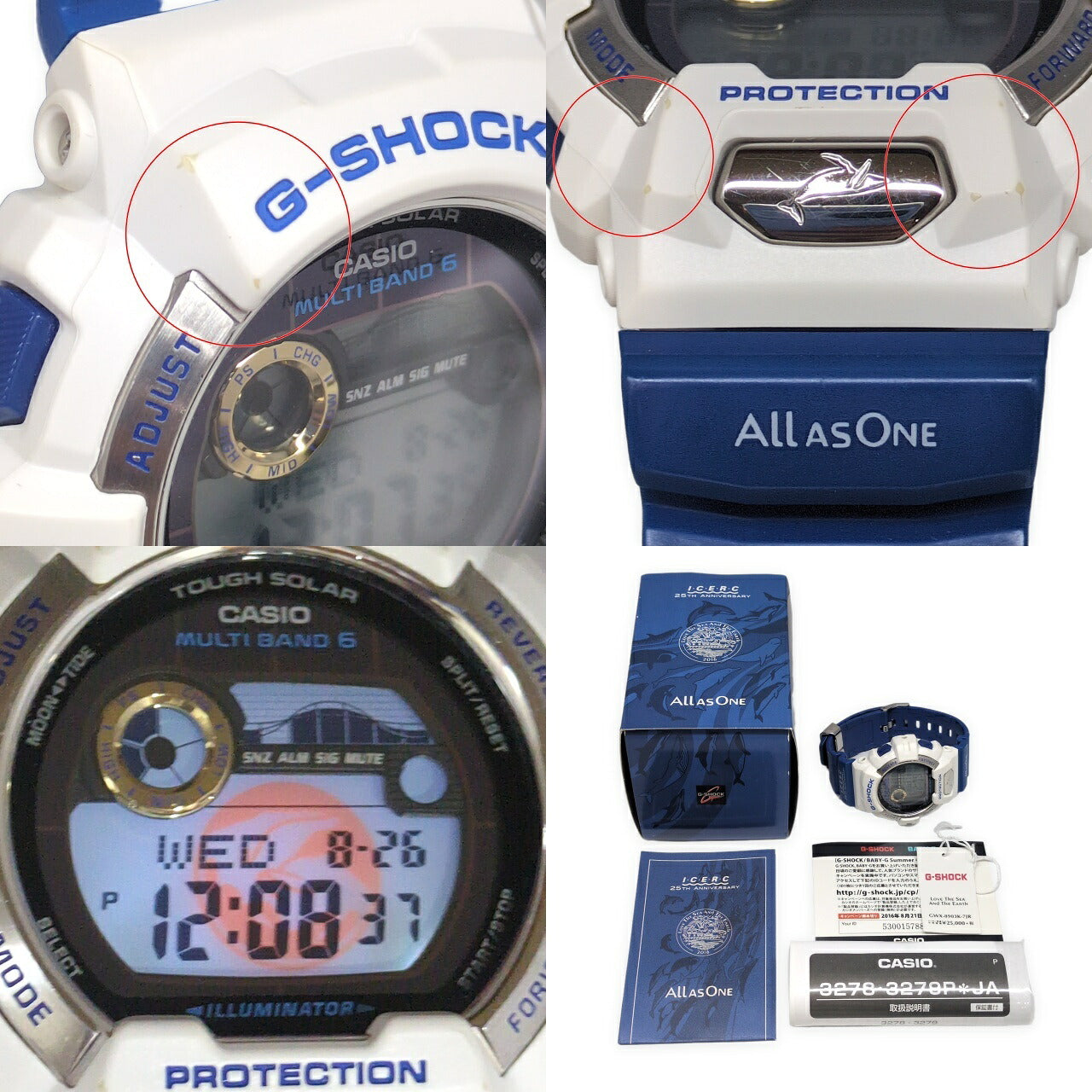 CASIO G-LIDE GWX-8903K-7 Dolphin Whale Watch Size ONE SIZE