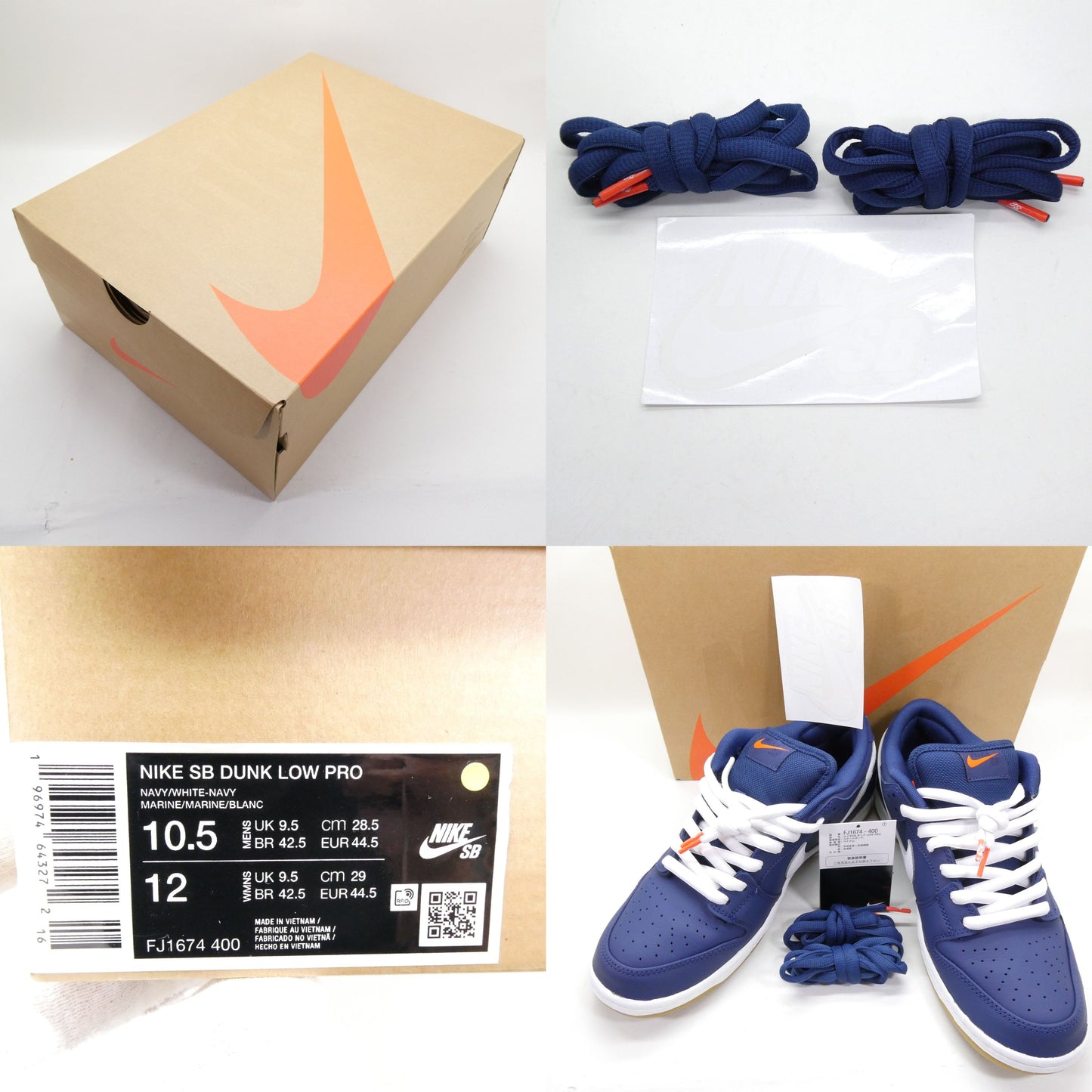 NIKE SB Dunk Low Pro Navy/White Custom Sneakers