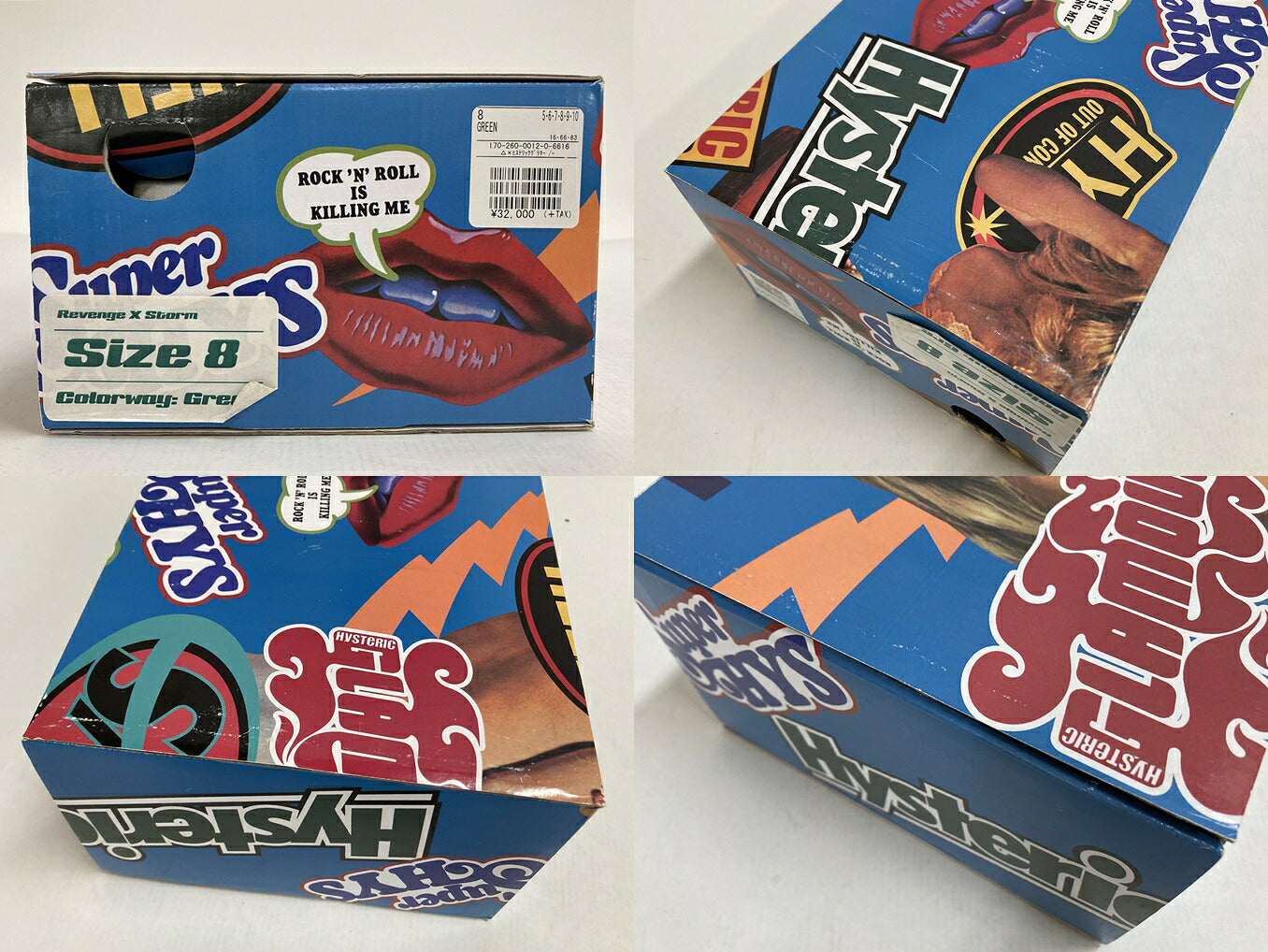 HYSTERIC GLAMOUR x Revenge x Storm Green Sneakers Size 8