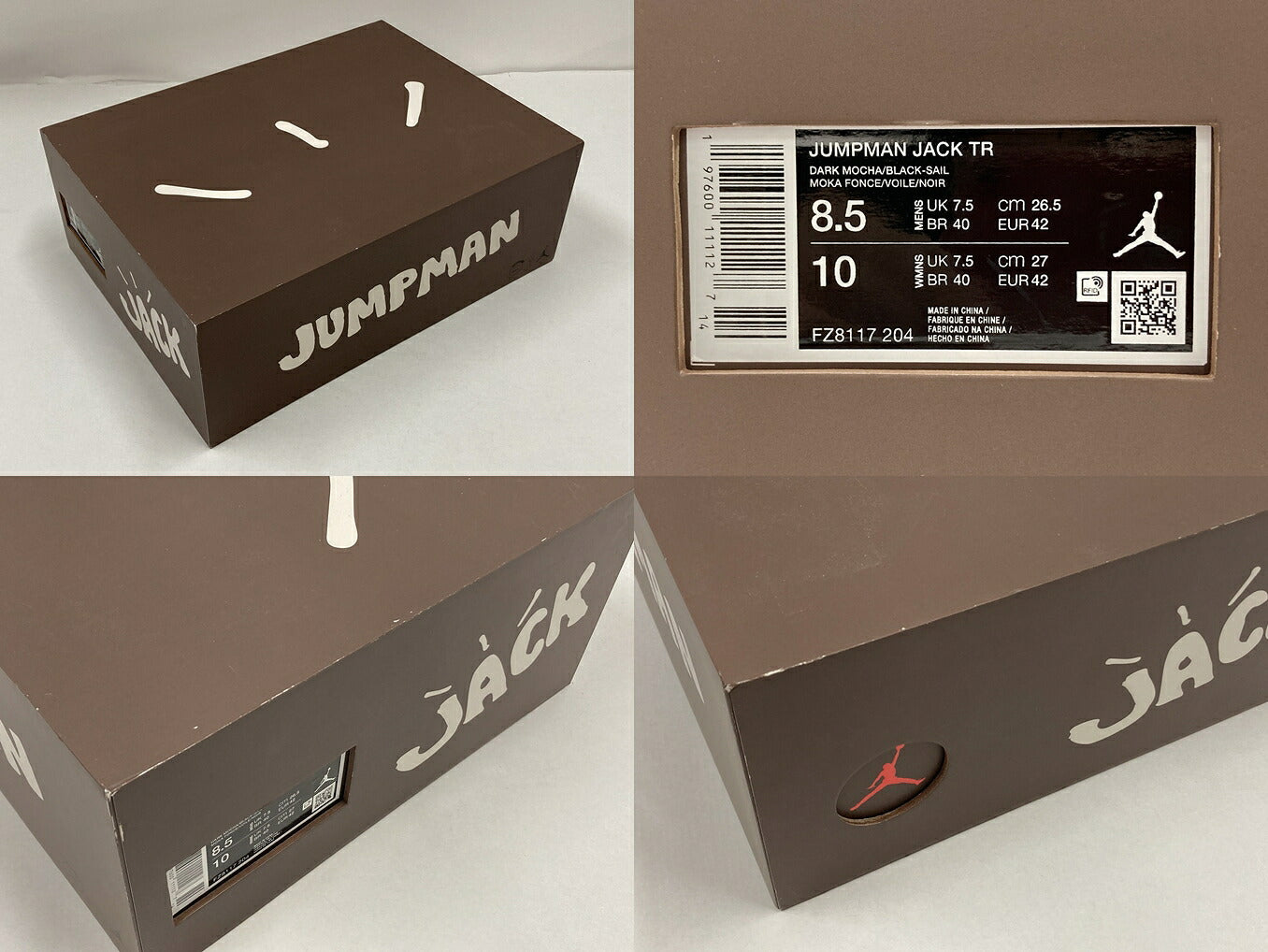 Travis Scott JUMPMAN JACK Sneakers Black/Brown Size 26.5cm