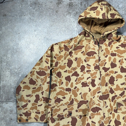 VINTAGE 60s 70s Duck Hunter Camo TALON Hooded Coat Size M
