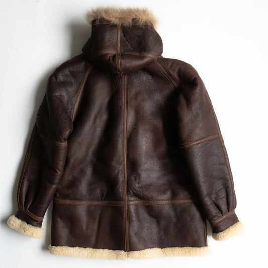 Avirex 25 B-7 Shearling Alaskan Coat Jacket Brown Size M