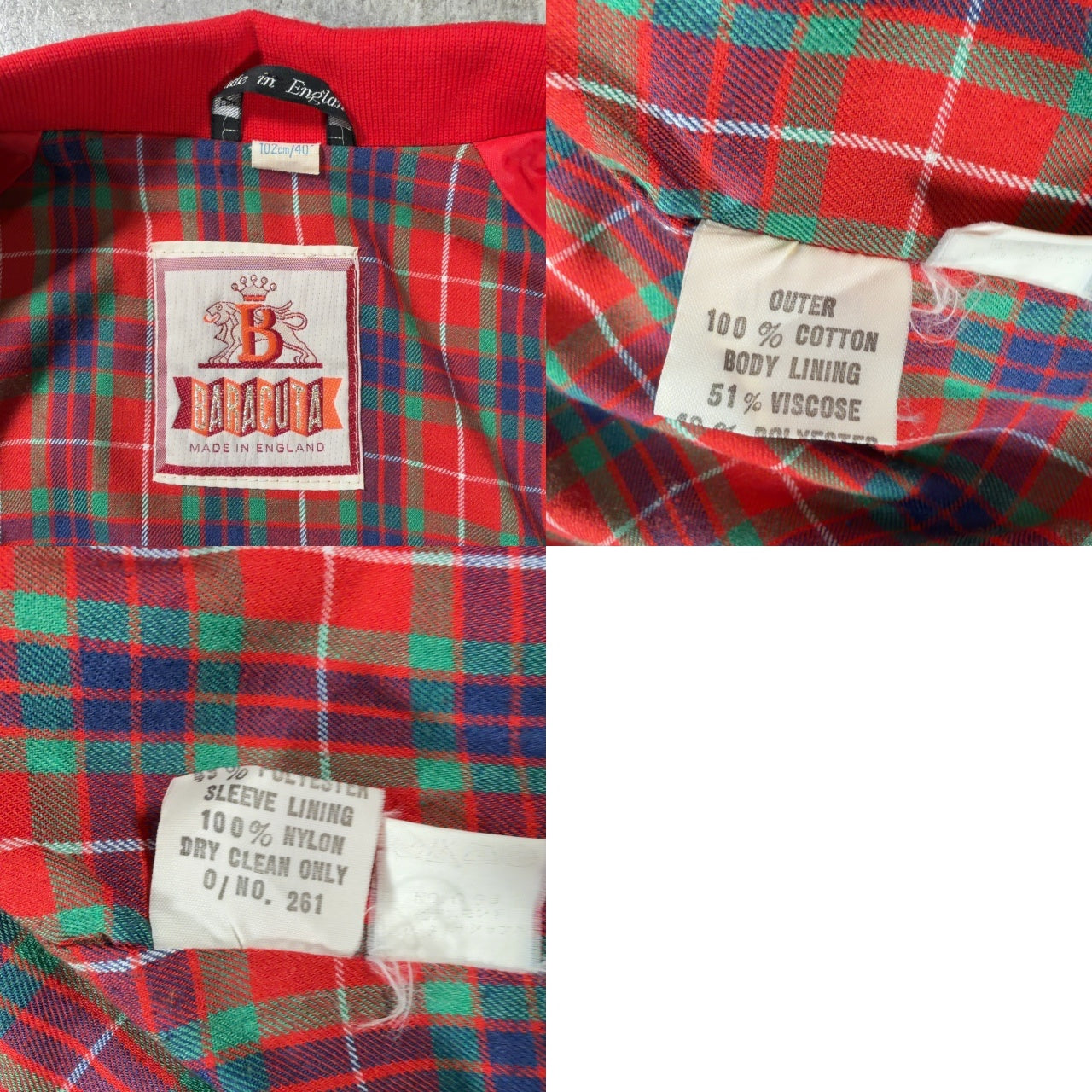 BARACUTA 80s G9 Harrington Jacket Red England-made Size 40
