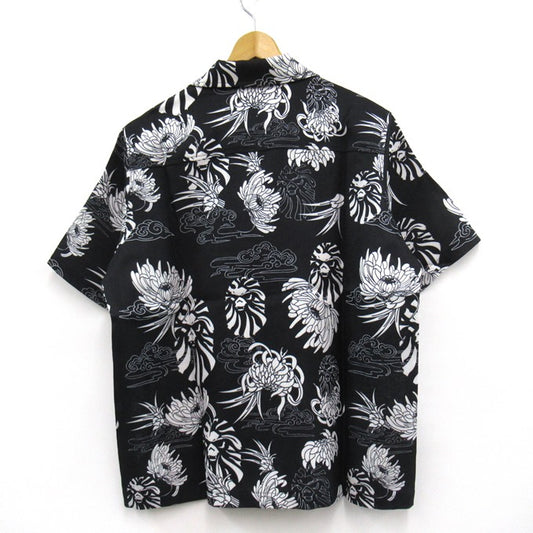 BAPE BLACK A BATHING APE Hawaiian Camp Shirt Black Size M