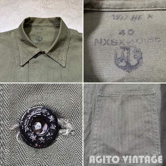 U.S.NAVY 40s WWII HBT Utility Jacket Green