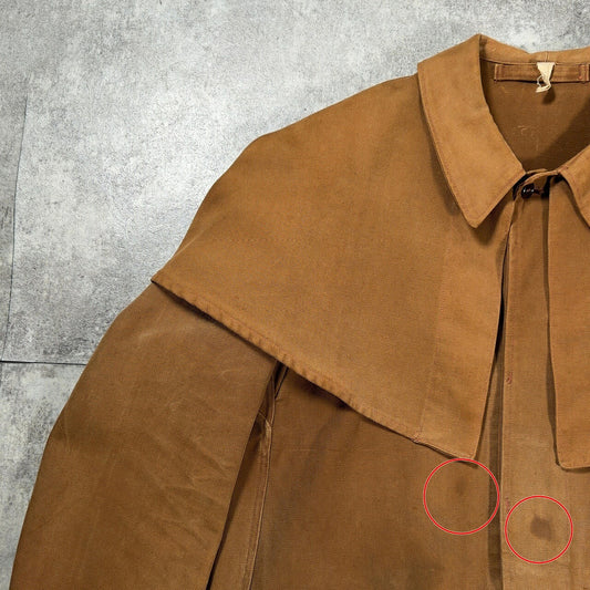 Unknown 40s Brown Duck French Work Cape Jacket