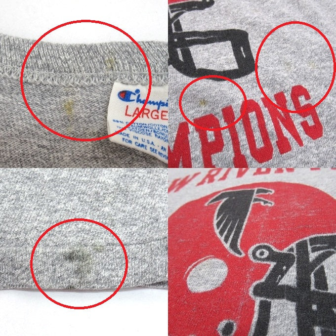 Champion 80s Print Long Sleeve T-Shirt Gray Size L