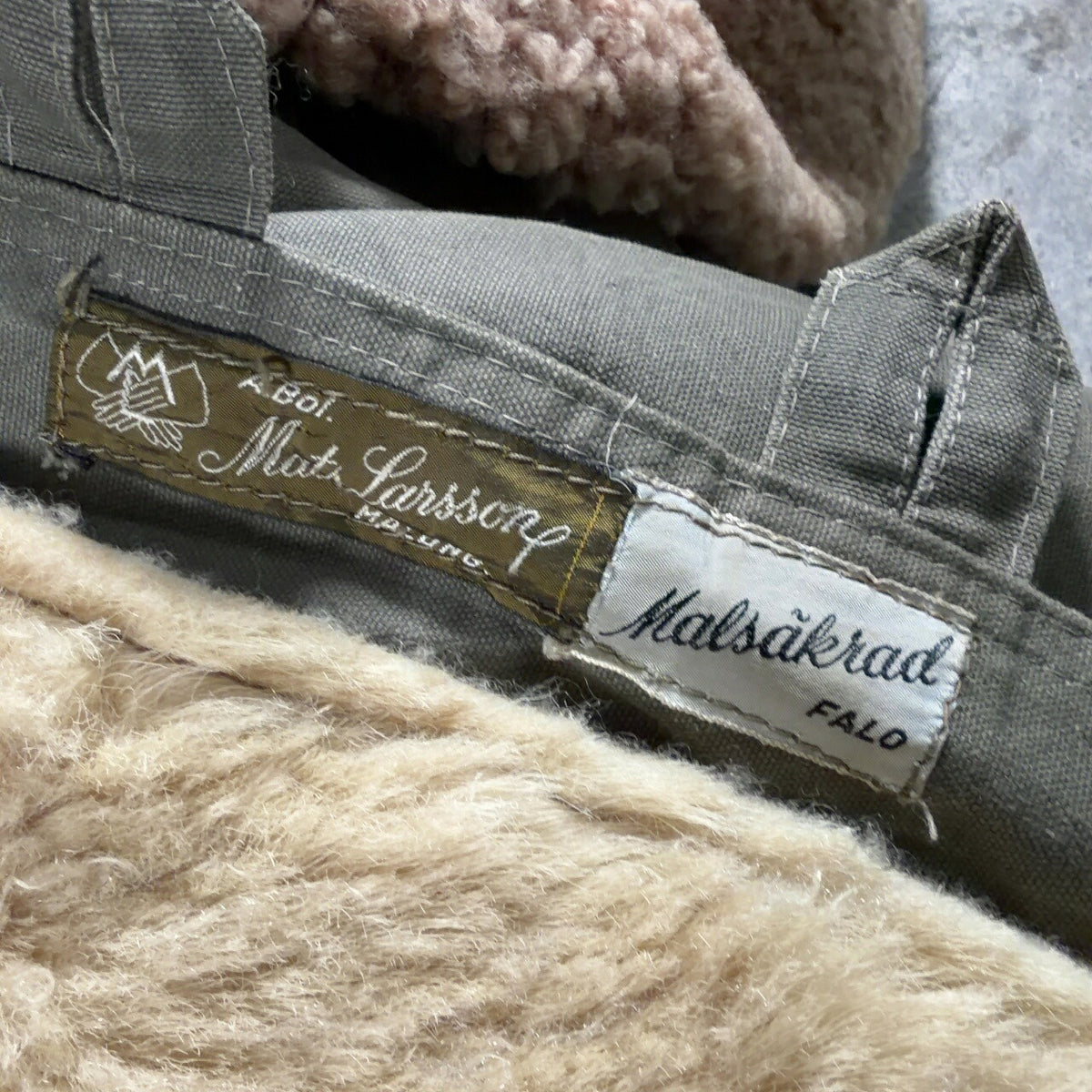 Mats Larsson 1940s Swedish Pilot Canvas Boa Coat