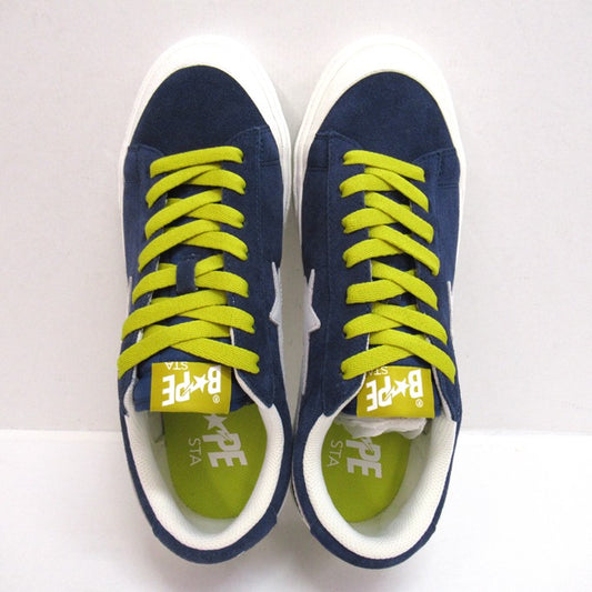 A BATHING APE MAD STA White Navy Sneakers Size 27.5cm