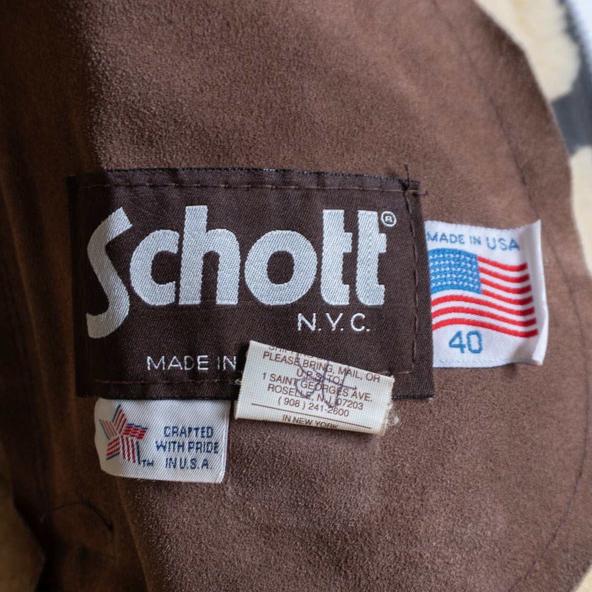 Schott Shearling biker jacket Brown Size 40