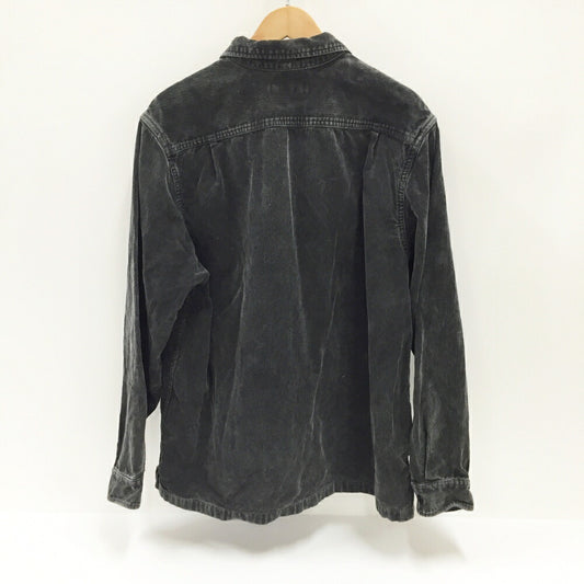 Supreme Washed Corduroy Zip Up Long Shirt Black Size L