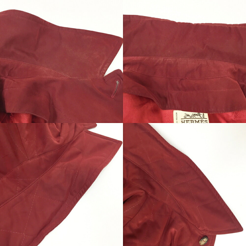 HERMES Bordeaux Quilted Jacket Size 52
