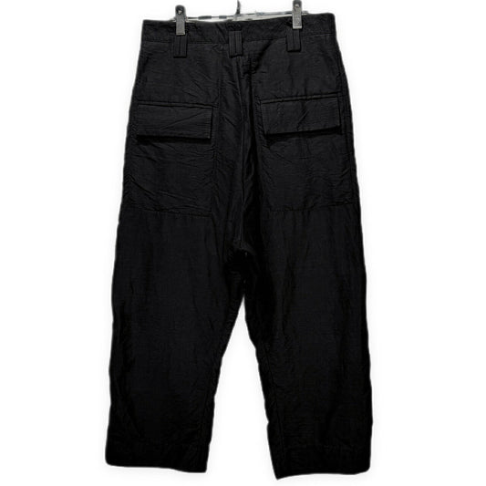 SOSNOVSKA Linen Cotton Sarouel Wide Pants Black