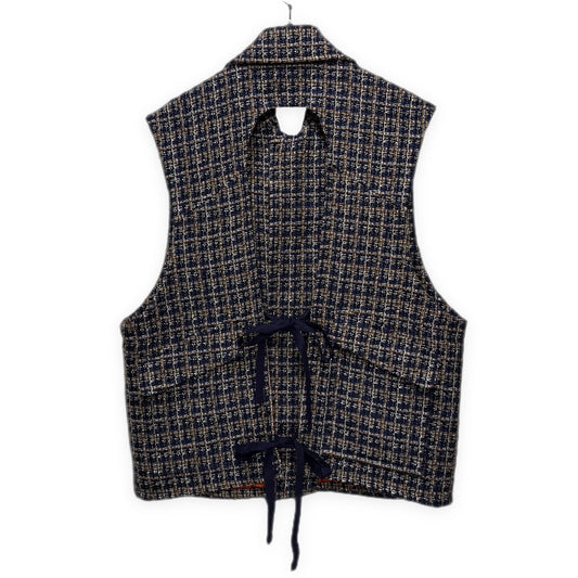SUBLATIONS GLITTERY TWEED HELI-CREW VEST Blue