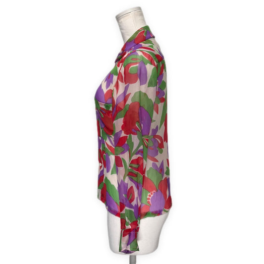 COMME des GARCONS 01SS Silk Sheer Floral Blouse Multi Size S