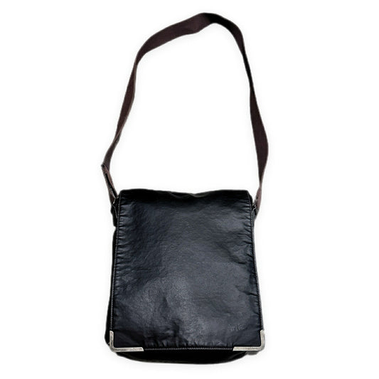 Jean Paul GAULTIER 90s Archive Logo Print Shoulder Bag Black