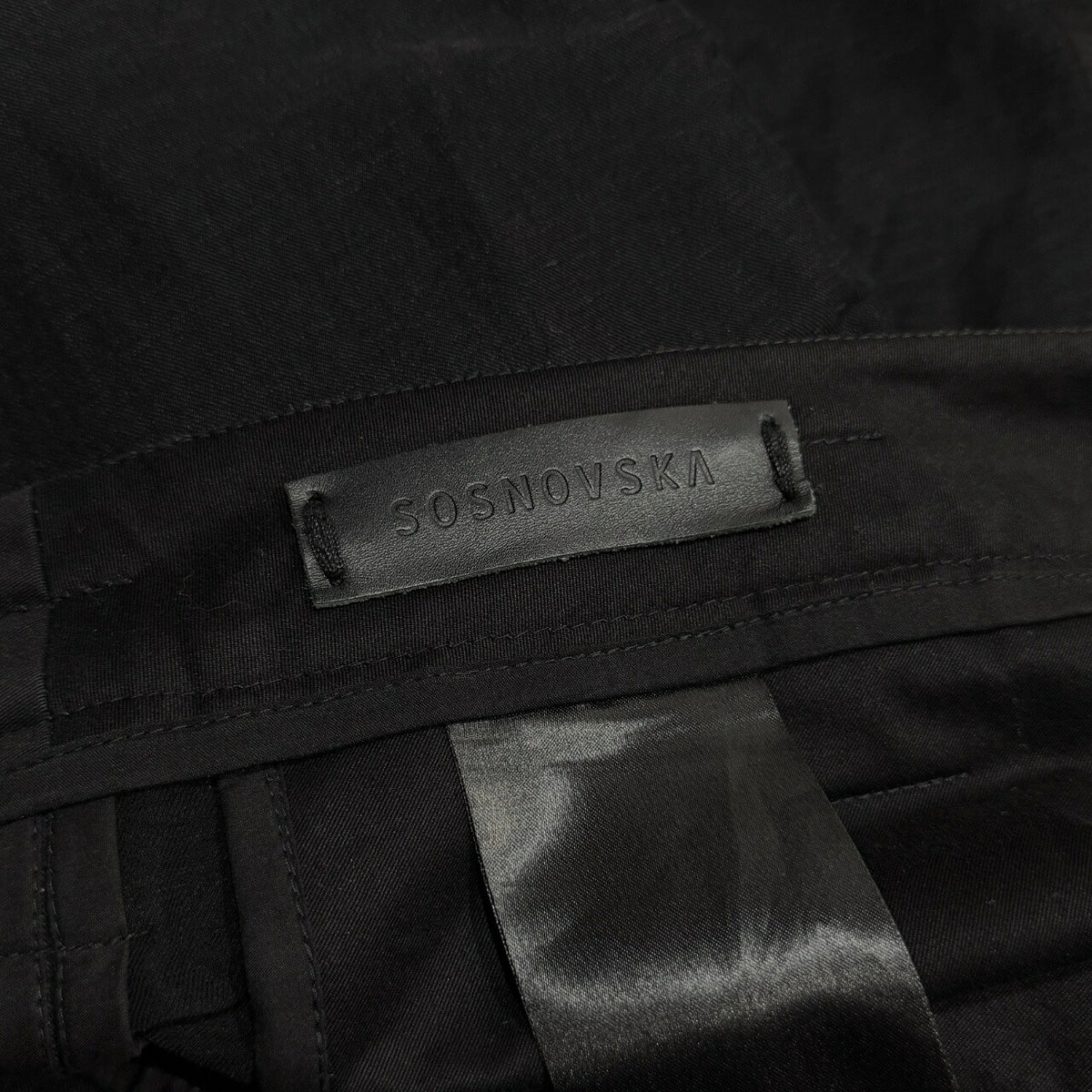 SOSNOVSKA Linen Cotton Sarouel Wide Pants Black