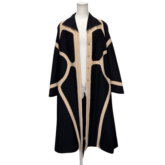 Sybilla Angora Blend Patterned Wool Stand Collar Coat Size M