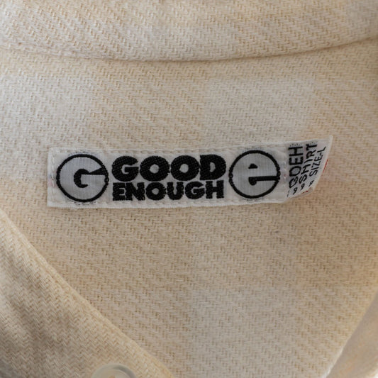 GOODENOUGH 90S Plaid band-collar flannel Shirt Size L
