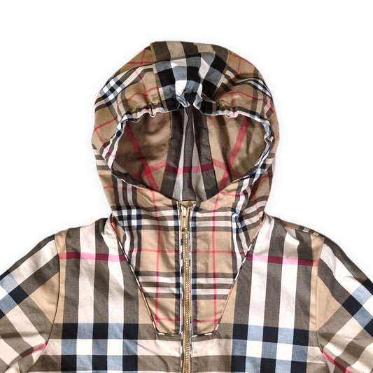 BURBERRY Contrast Check Pullover Hooded Jacket Size 14Y