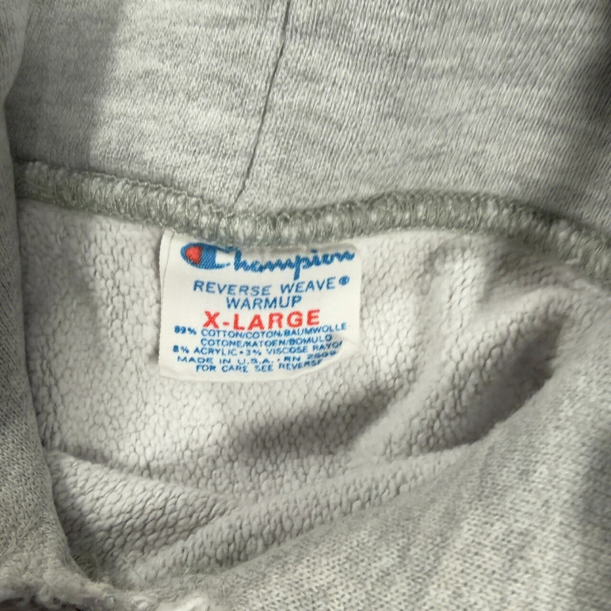Reverse Weave 80s Tricot Tag 3-Tier Hoodie Gray Size XL