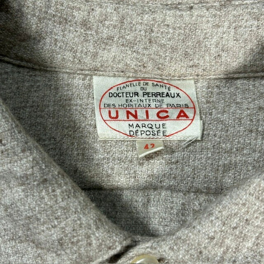 UNICA Dr. PERREAUX 50s 60s Flannel Work Pullover Size 42