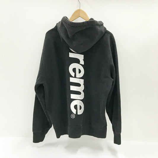 Supreme Satin Applique Logo Pullover Hoodie Black Size M