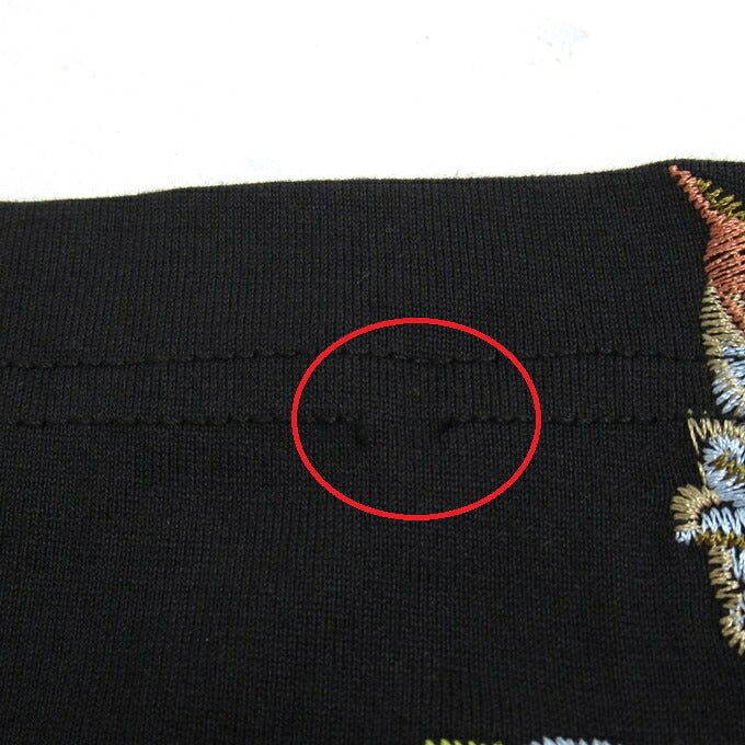 MAISON SPECIAL Embroidered T-Shirt Black Size 0