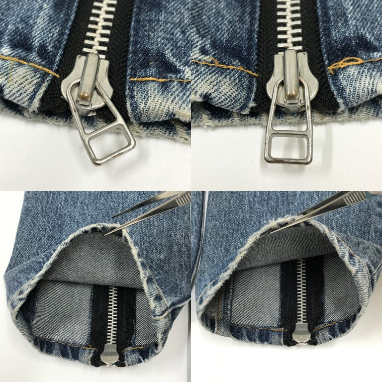 JOHN LAWRENCE SULLIVAN Bleached Zipped Denim Jeans Size 44