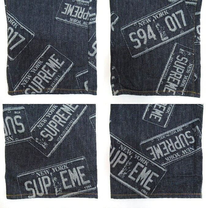 Supreme 26SS License Plate Baggy Jeans Indigo Size 30