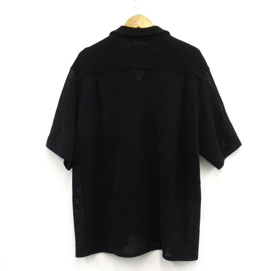 WACKO MARIA 25SS Summer Open Collar Knit Shirt Black Size L