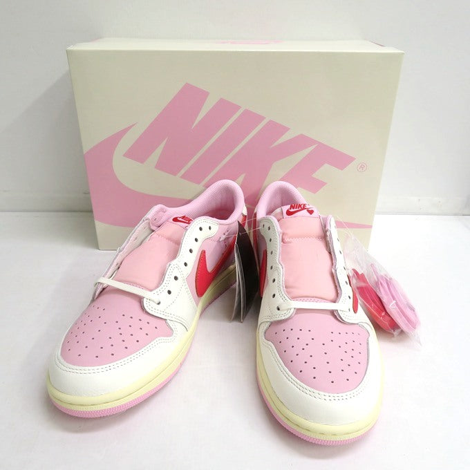 NIKE Air Jordan Travis Scott 1 Low Sneakers Pink Size 28cm